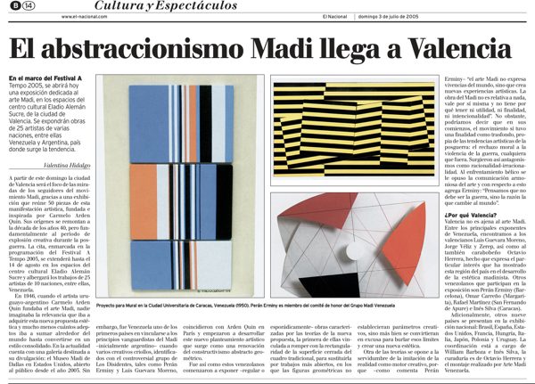 El Nacional: El abstraccionismo Madi llega a Valencia